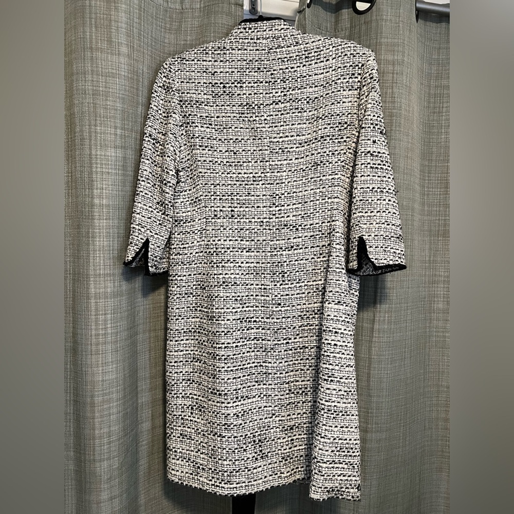 Kasper Black and White Tweed Blazer Coat - Picture 4 of 5